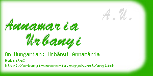 annamaria urbanyi business card